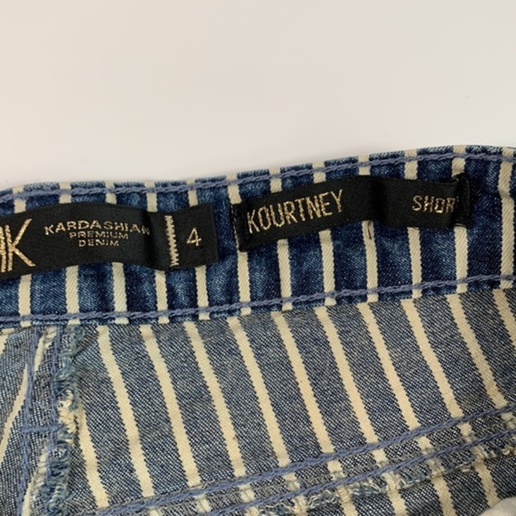 Kardashian Blue & White Striped Denim Shorts - Picture 8 of 9